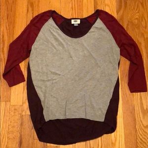 Old Navy 3/4 sleeve gray/maroon/purple sweater